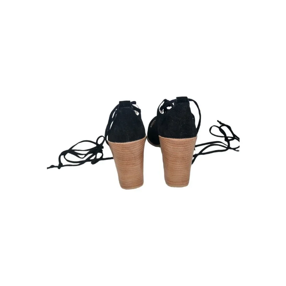Seychelles Lace Up Ghillie Heel Size 9 NWOT Black Suede - Picture 5 of 7
